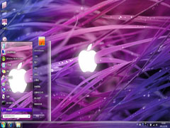紫色苹果win7电脑主题