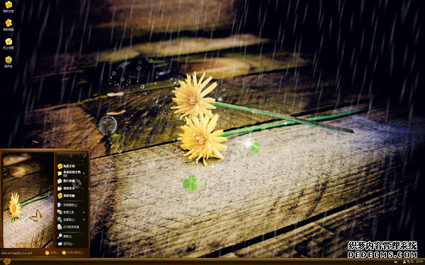  细雨与花朵xp主题 