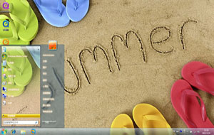 沙滩清凉拖鞋win7主题