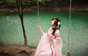 梦湖小雅秋千美景壁纸