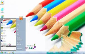 排列彩色铅笔桌面主题