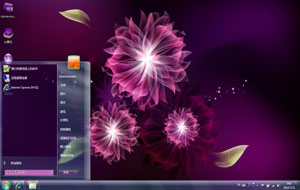 炫紫创意花朵桌面主题
