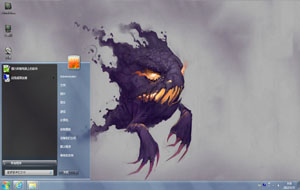  恶灵动漫电脑桌面win7主题 