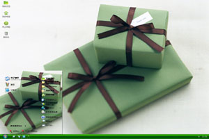  绿色的精致礼物高清新简约xp主题 