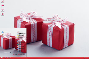  红色的圣诞节礼物盒高清新简约主题 