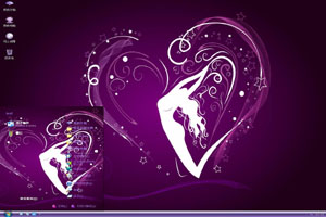  紫色花纹爱心高清爱情xp主题 