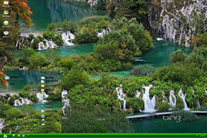 美丽的山间瀑布高清风景主题