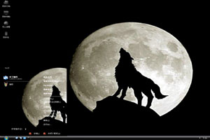  夜间的孤狼高清动物xp主题 