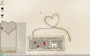 爱心键盘WIN7主题