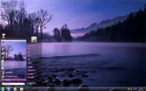  紫色湖泊w7主题 