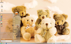 一排可爱小熊电脑主题 