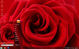  红玫瑰win7电脑主题 