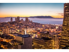  旧金山湾地区美丽的傍晚风景4k图片 