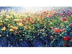  色彩丰富的油画花卉图片 
