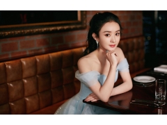 赵丽颖优雅性感抹胸纱裙壁纸
