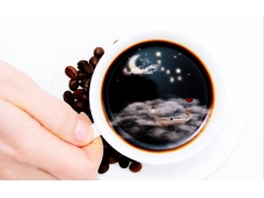  杯 咖啡杯 月球 云 雾 船 创意设计图片 